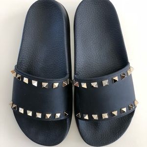 Valentino rockstud slide sandals
